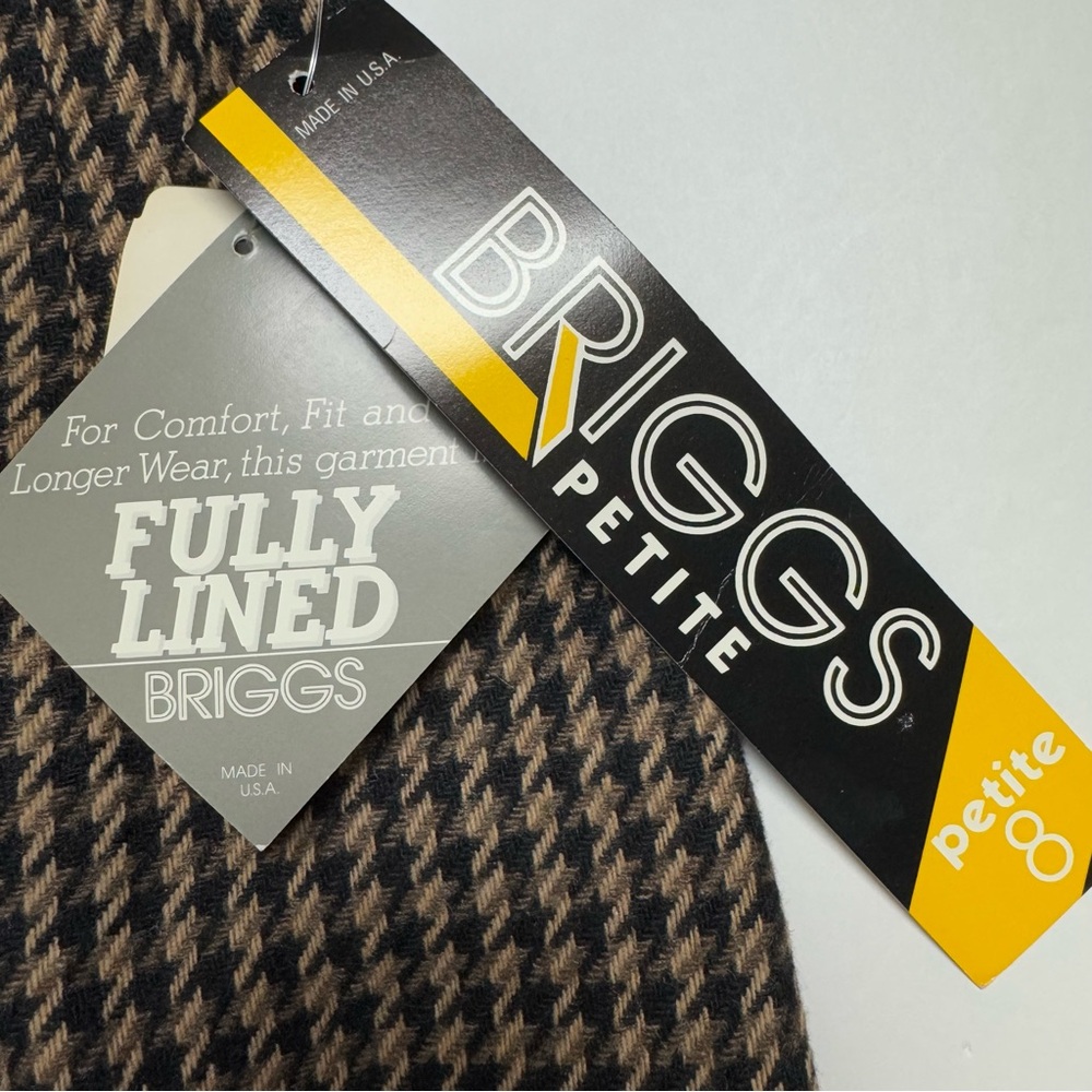 Vintage BRIGGS NY Fully Lined Wool Blend Brown Pencil Skirt Size: 8P Made In USA - Picture 3 of 12